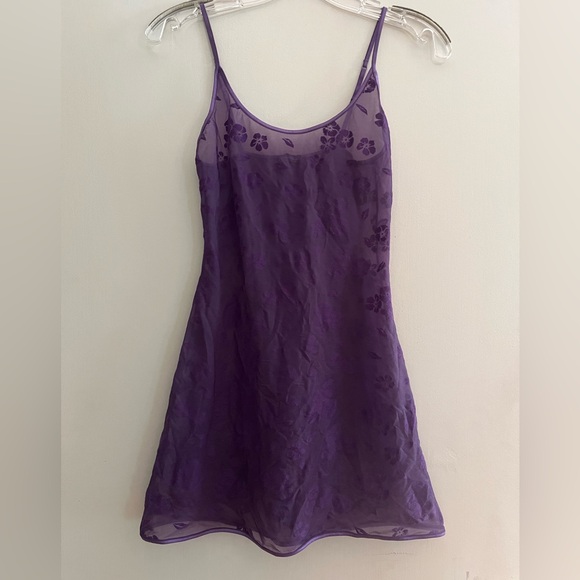Vintage Cosabella Purple Sheer Stretch Chemise - Picture 2 of 5